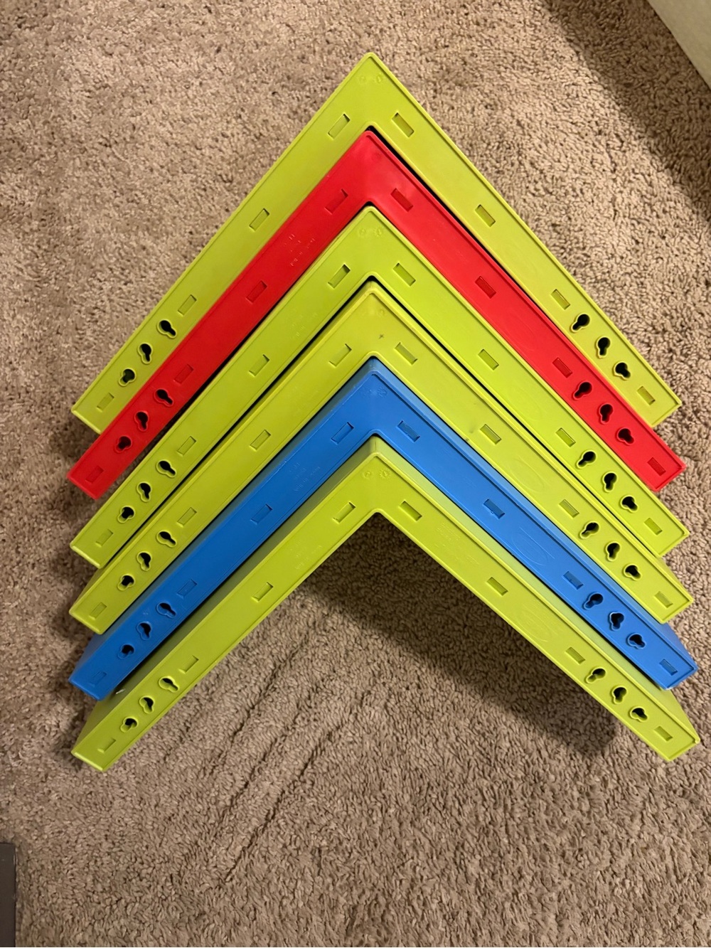 IKEA Set of 6 Vintage Mammut Wall Shelves in Lime, Blue, Red